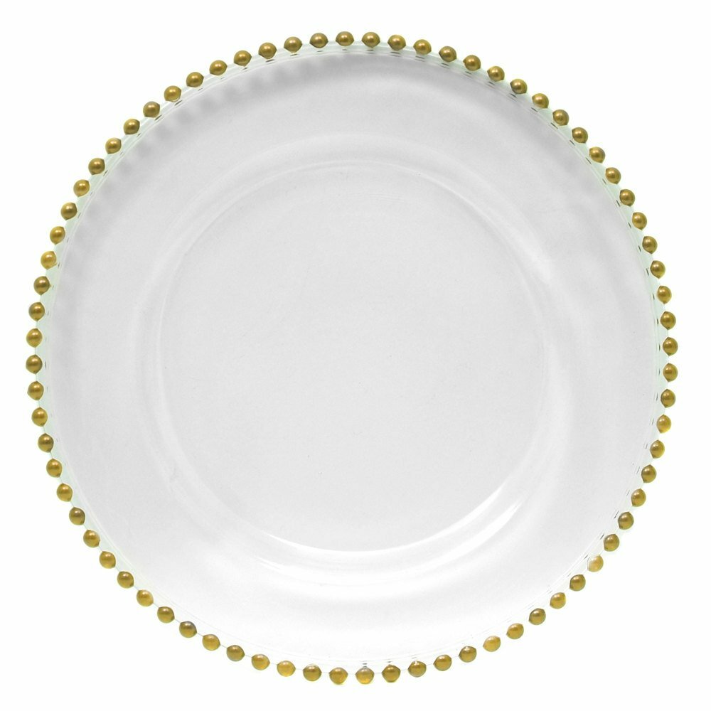 Charger Plate  Gold Beaded 